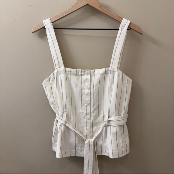 Tularosa Lovers Dream striped Top White size small button down coastal nautical - Picture 6 of 13